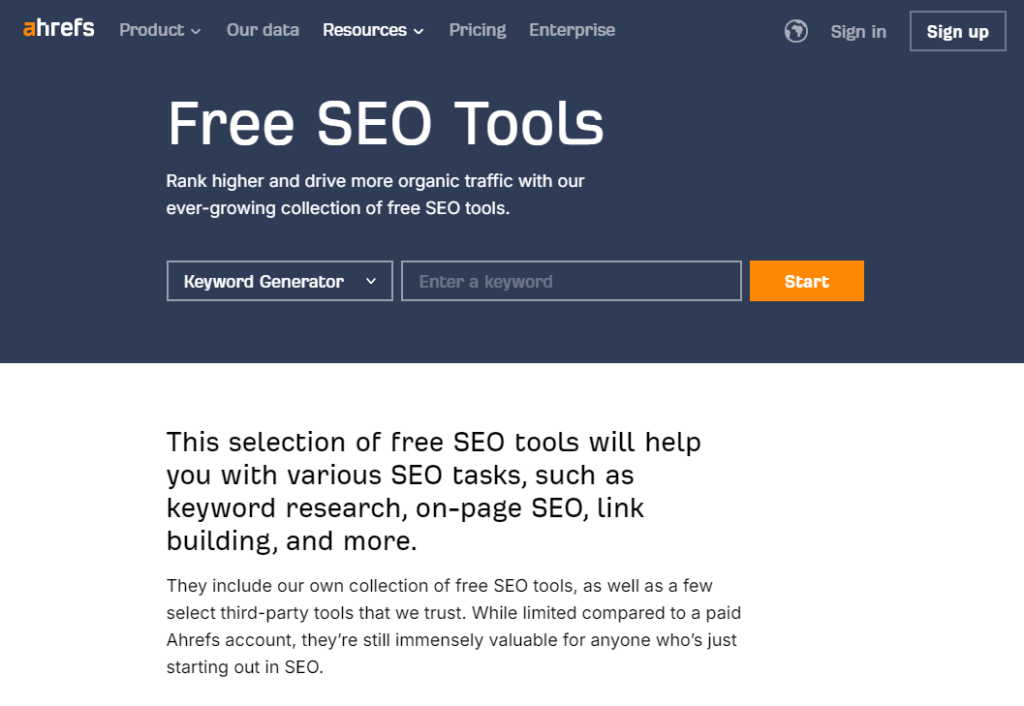 ahrefs free seo tools