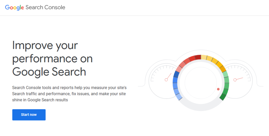 google search console page