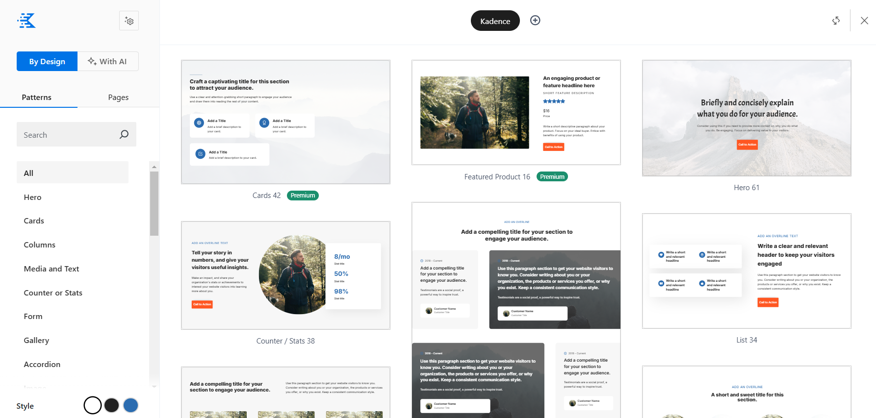 kadence design library updated