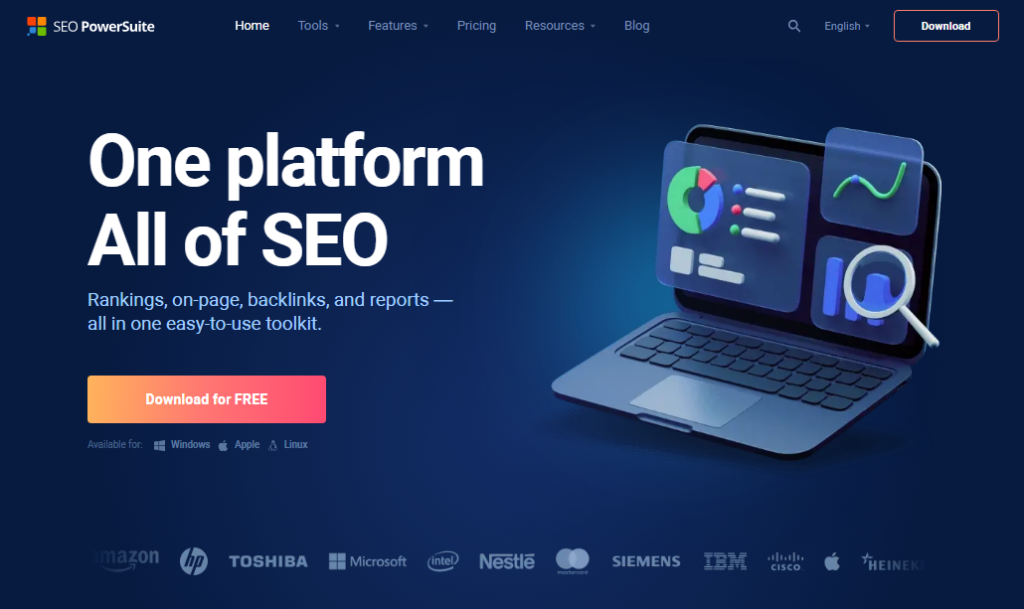 seo powersuite homepage