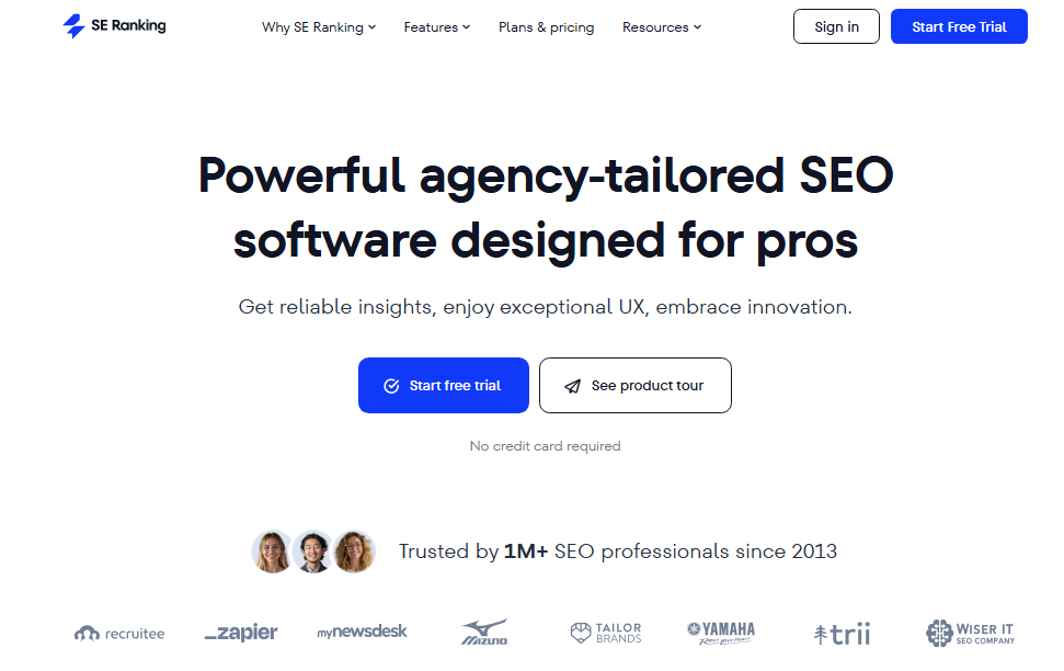 seranking tool homepage