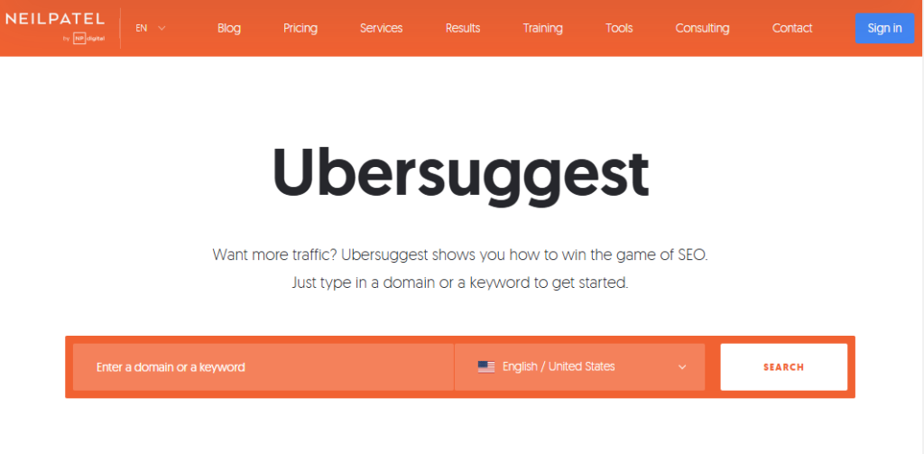 ubersuggest tool new
