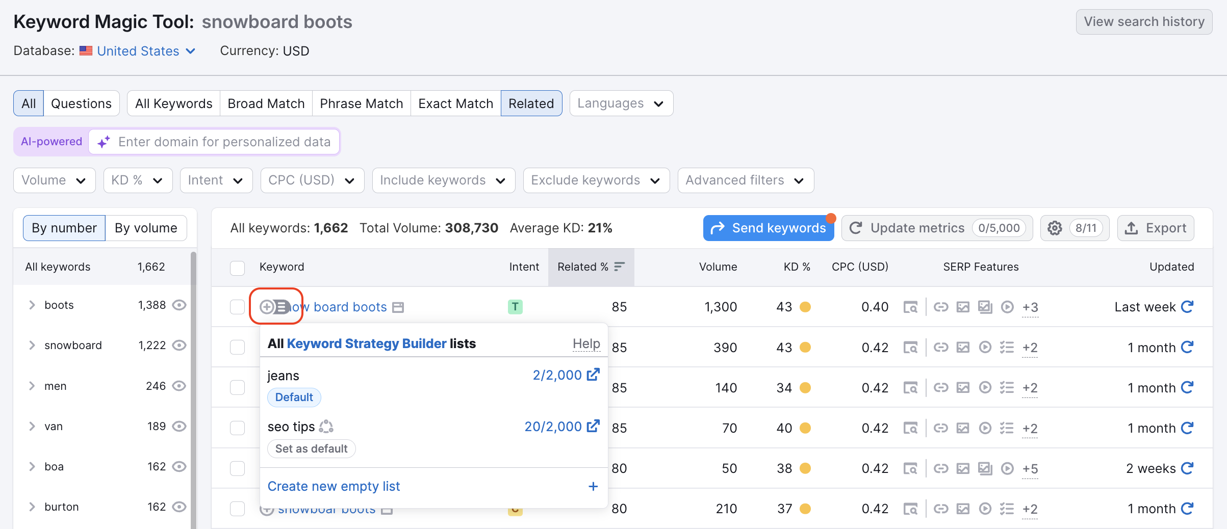 3 add keywords from keyword magic tool final