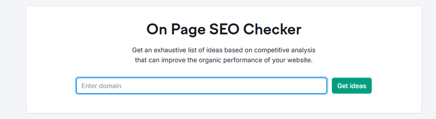 SEMRUSH On-Page SEO Checker tool