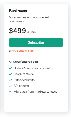 Semrush classic plans - BUSINESS