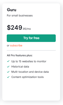 Semrush classic plans - GURU