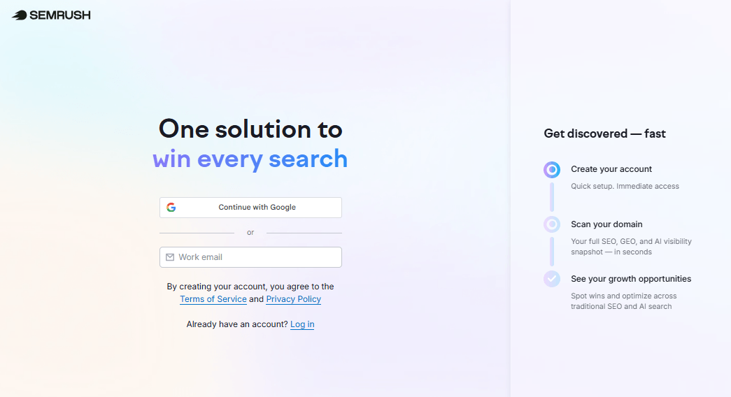 semrush free trial signup