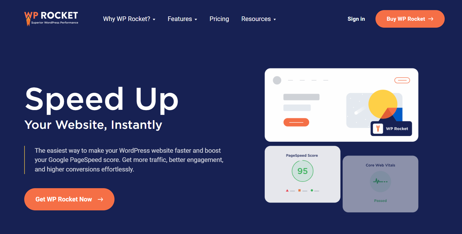 wp rocket homepage