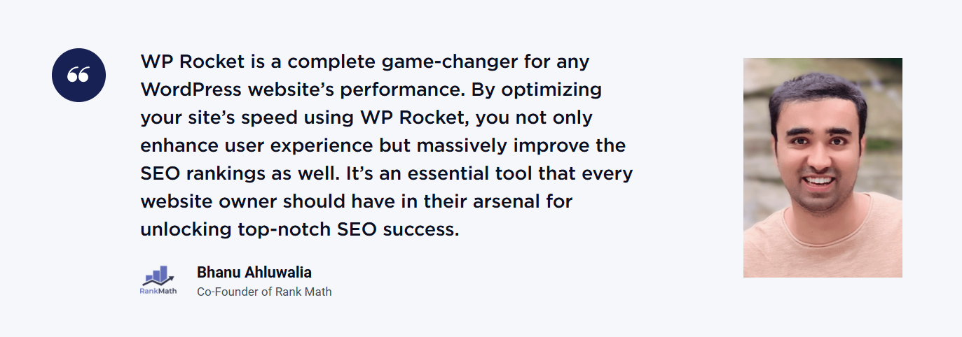 wp rocket testimoials from hanu ahulwalia