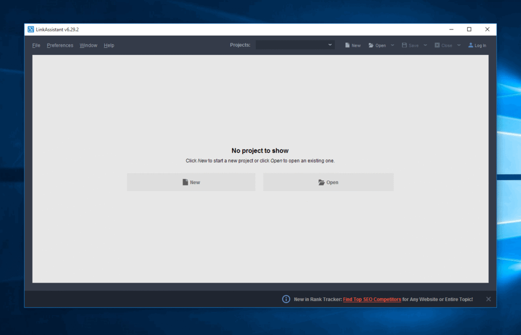 Link assistant step 1 create-new-project