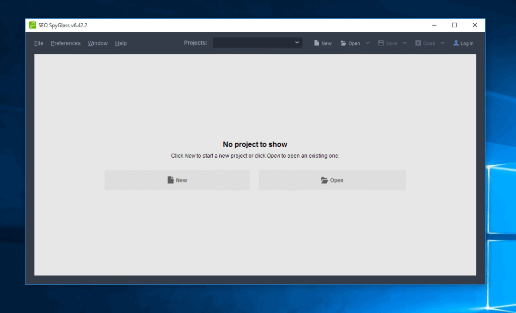 SEO-spyglass step 1 interface-start