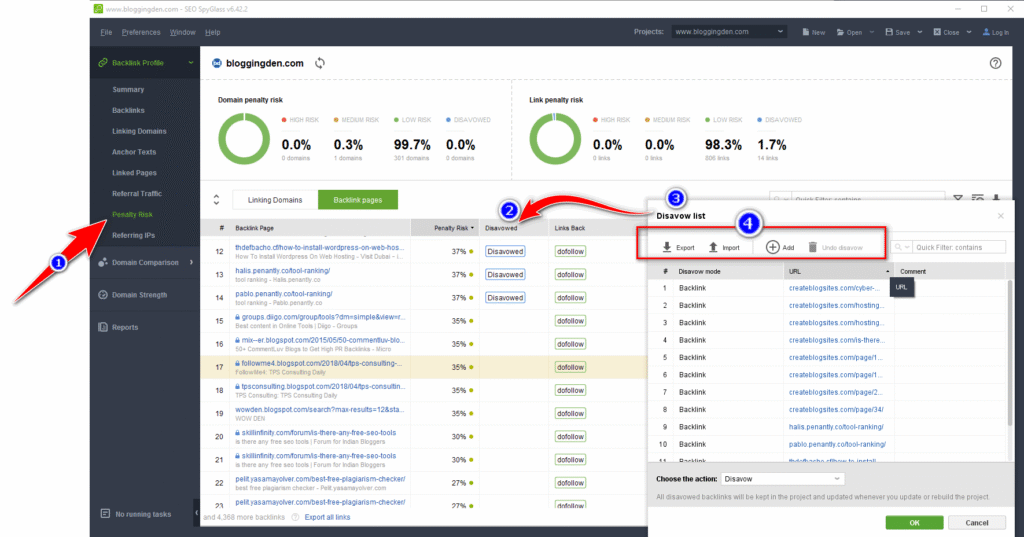 SEO-spyglass step 5 penalty-risk-links