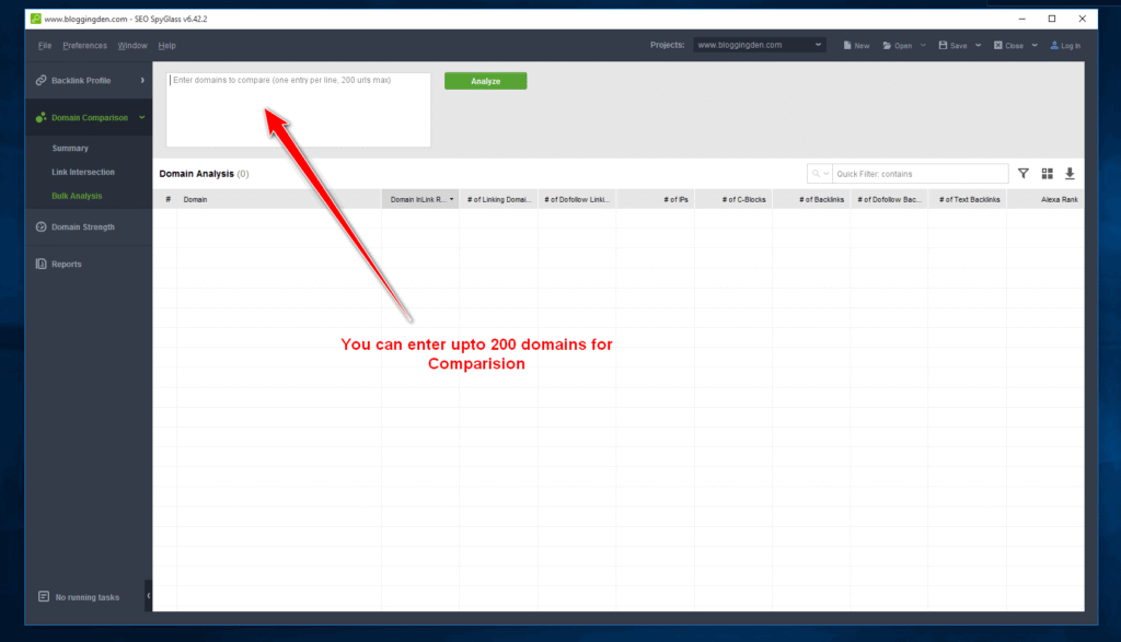 SEO-spyglass step 6 analyze-200-domains