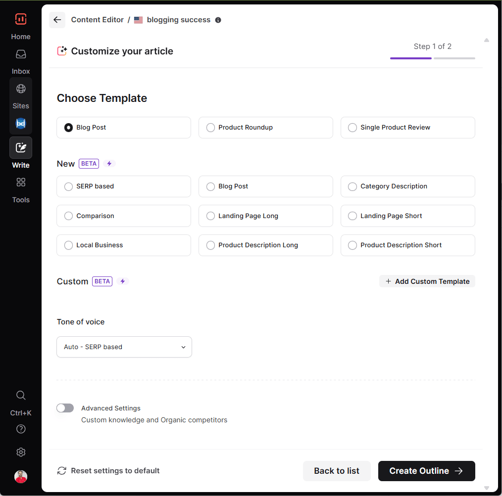 content editor - Customize your article