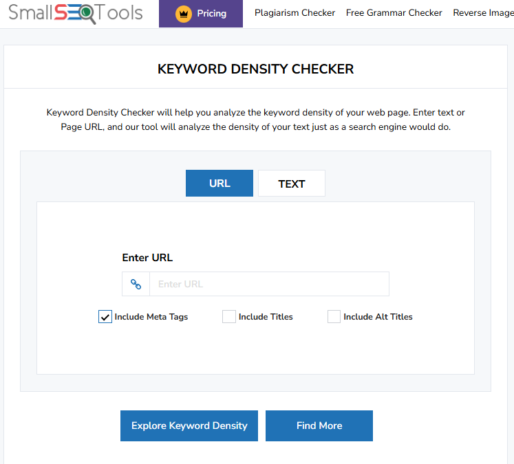 keyword density checker from small seo tools