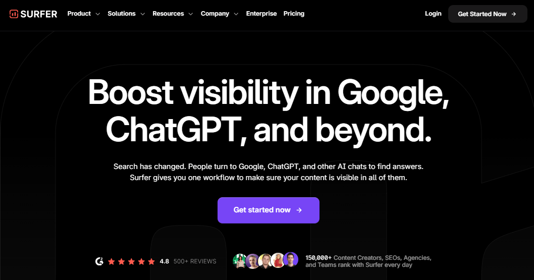 surfer seo homepage