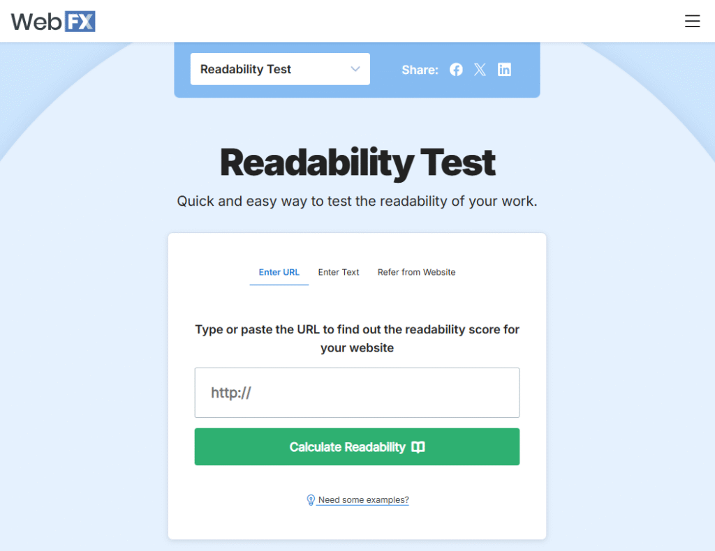 webfx readability test tool