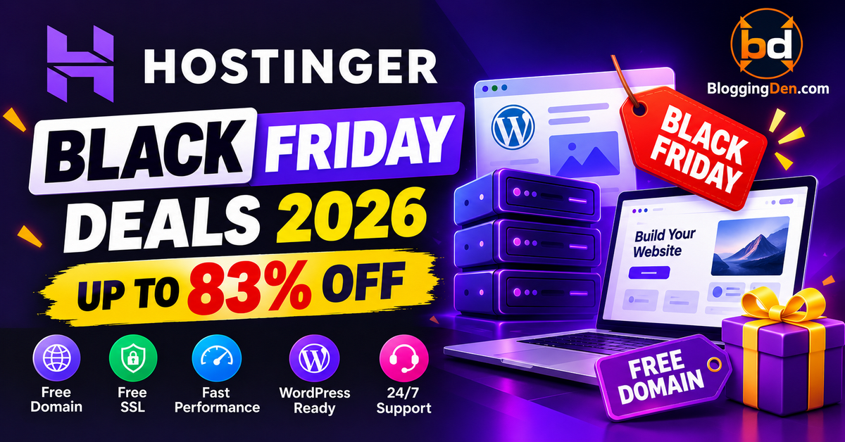 Hostinger Black Friday Deals 2026: Up to 83% Off
