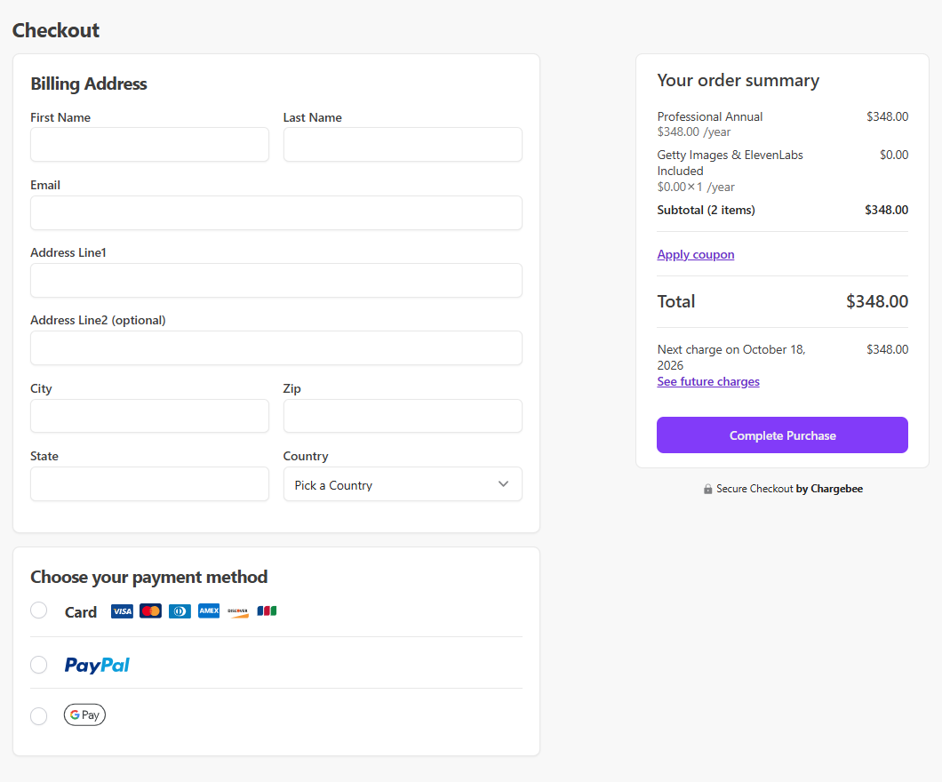 pictory checkout with discount