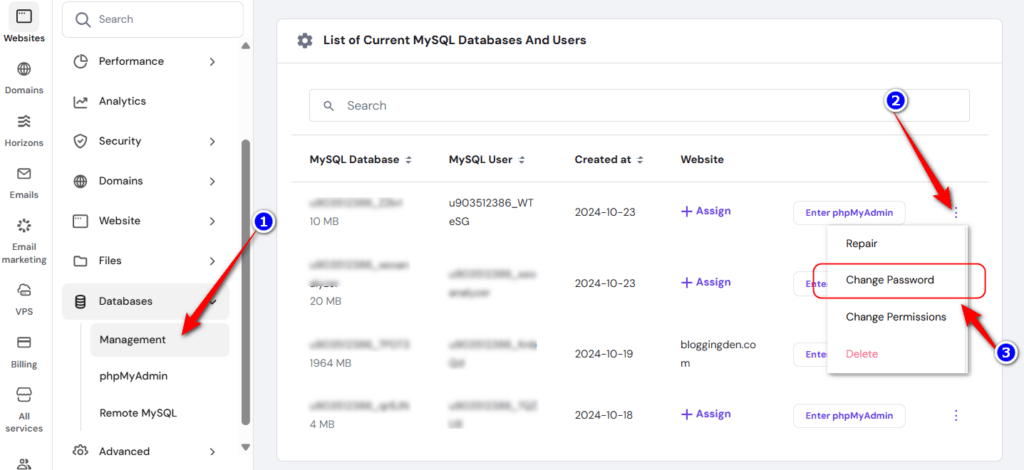 Error connecting to the database
