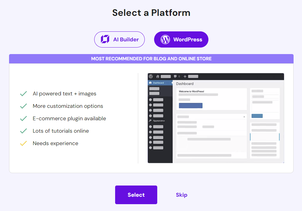 choose a platform to install