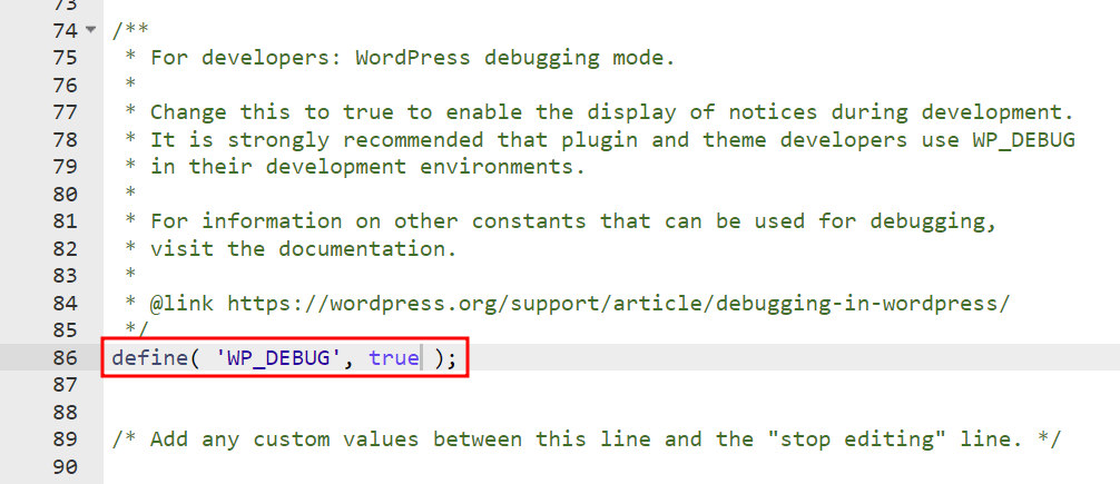 enable debug mode