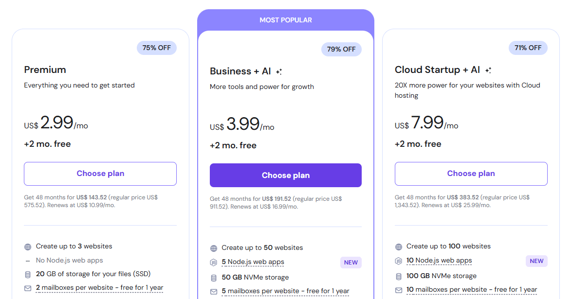 hostinger pricing - updated