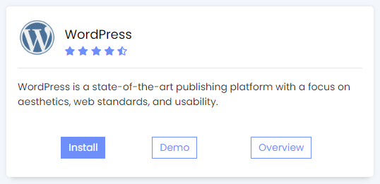 wordpress cms box from softaculous