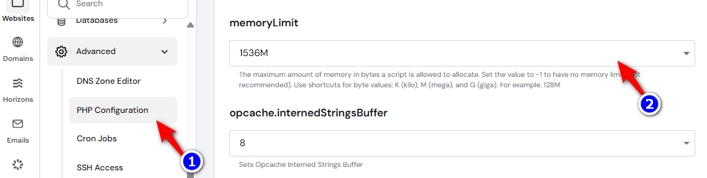 wordpress memory limit