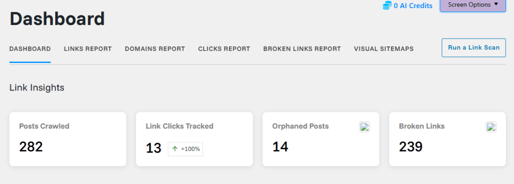 link whisper dashboard - link insights