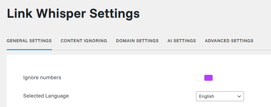 link whisper settings
