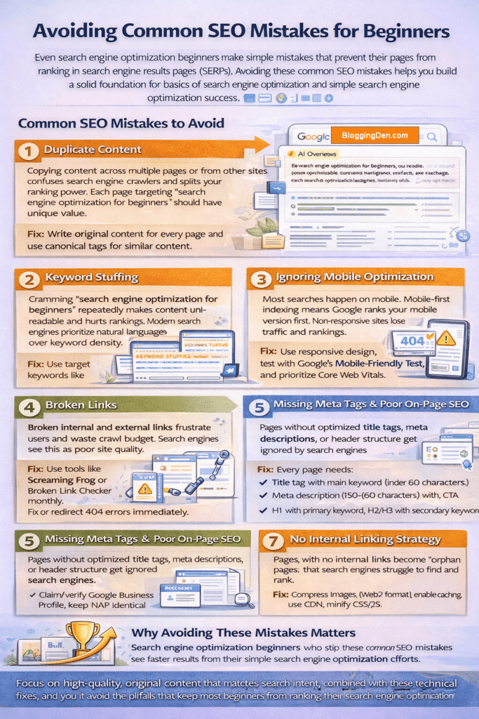 Avoiding common SEO mistakes for beginners