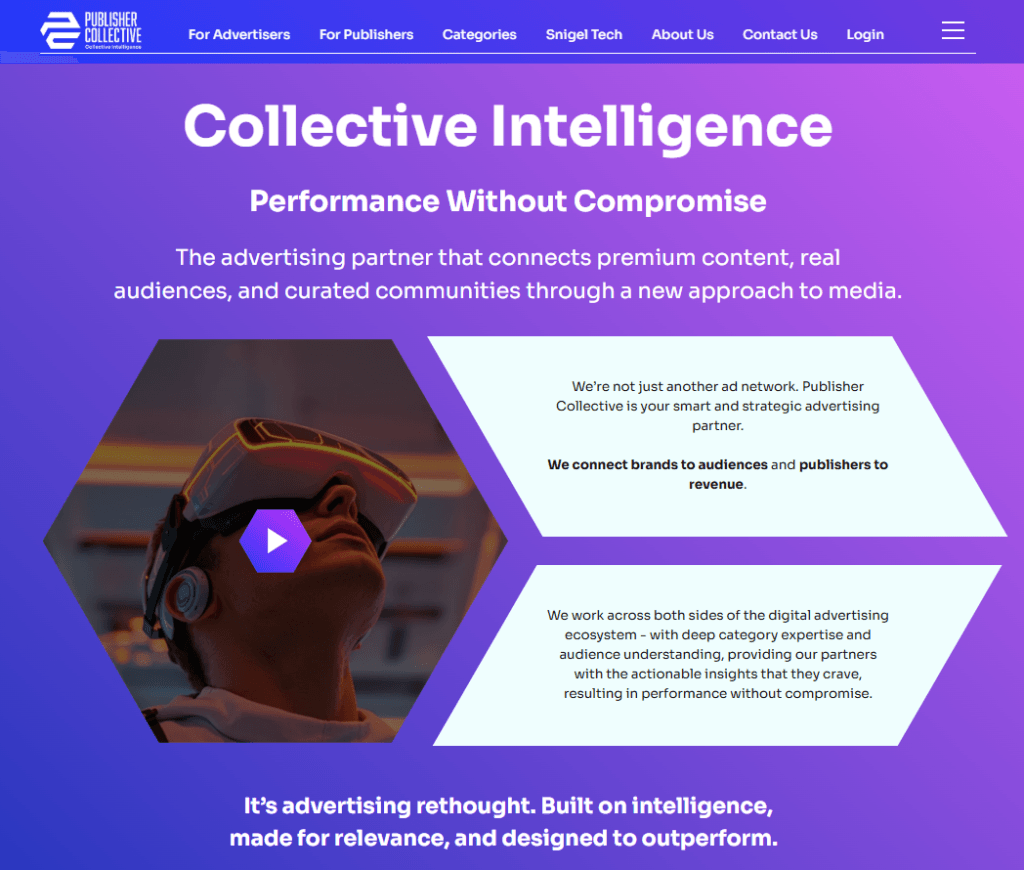 Publisher Collective (Snigel tech for premium publishers)