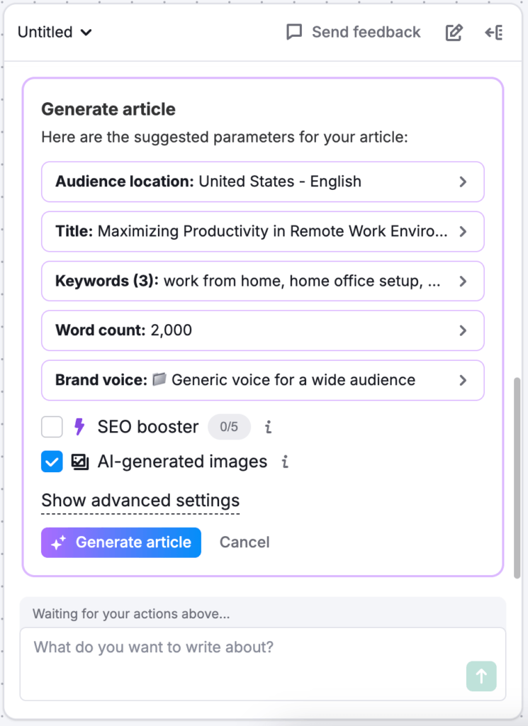 semrush AI Chat & Visual Board