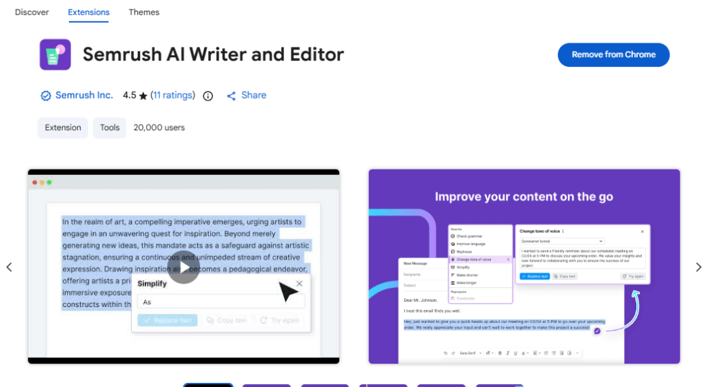 semrush ai writer and editor