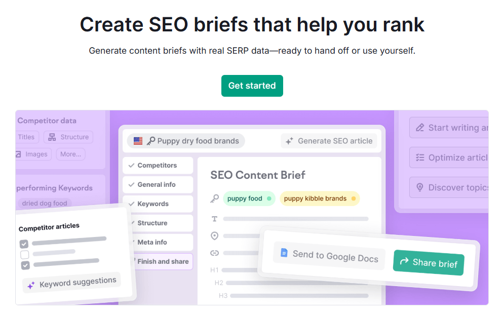 semrush seo brief generator