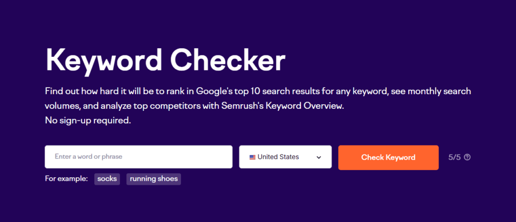 semrush keyword overview