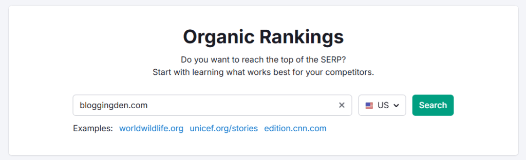 semrush organic rankings
