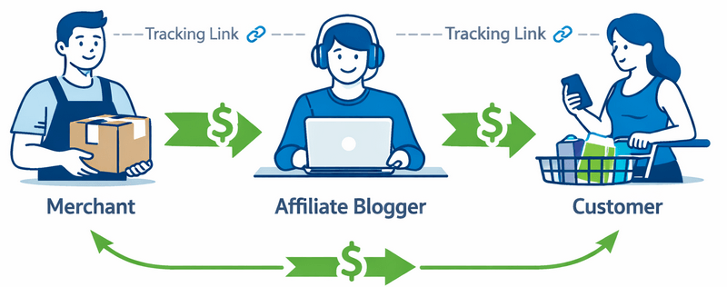 Affiliate marketing process infographic