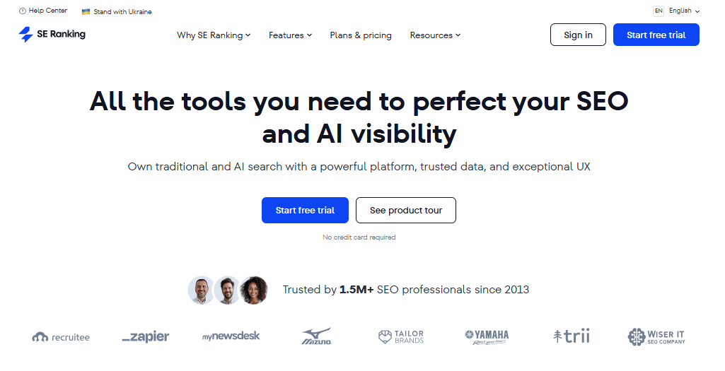 SE Ranking - to perform SEO and AI visibility