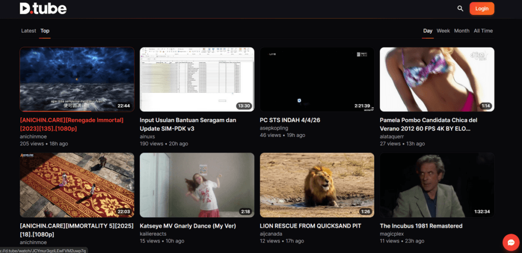 dtube homepage