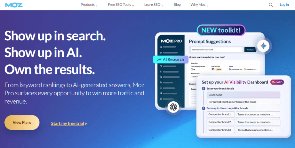 moz pro homepage