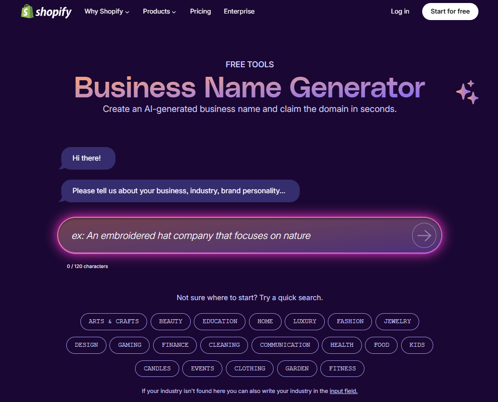 shopify business name generator