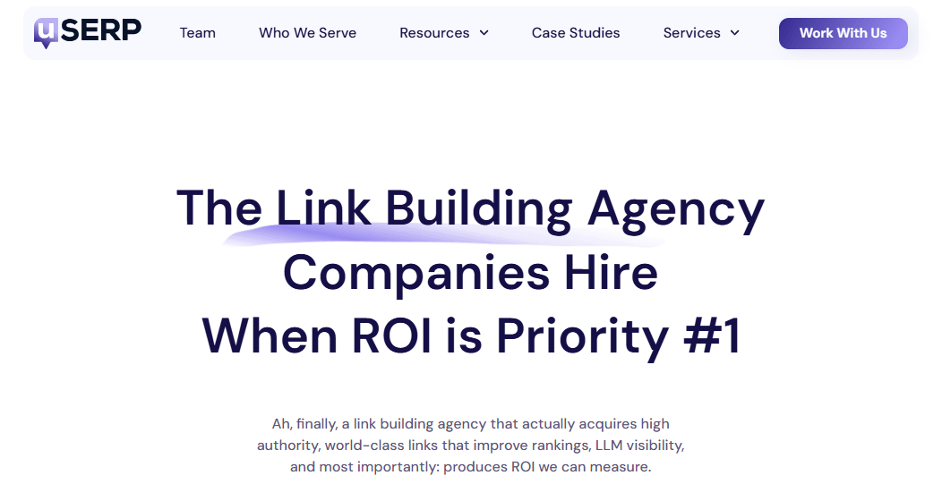 uSERP- link building agency companies hire when ROI is priority #1