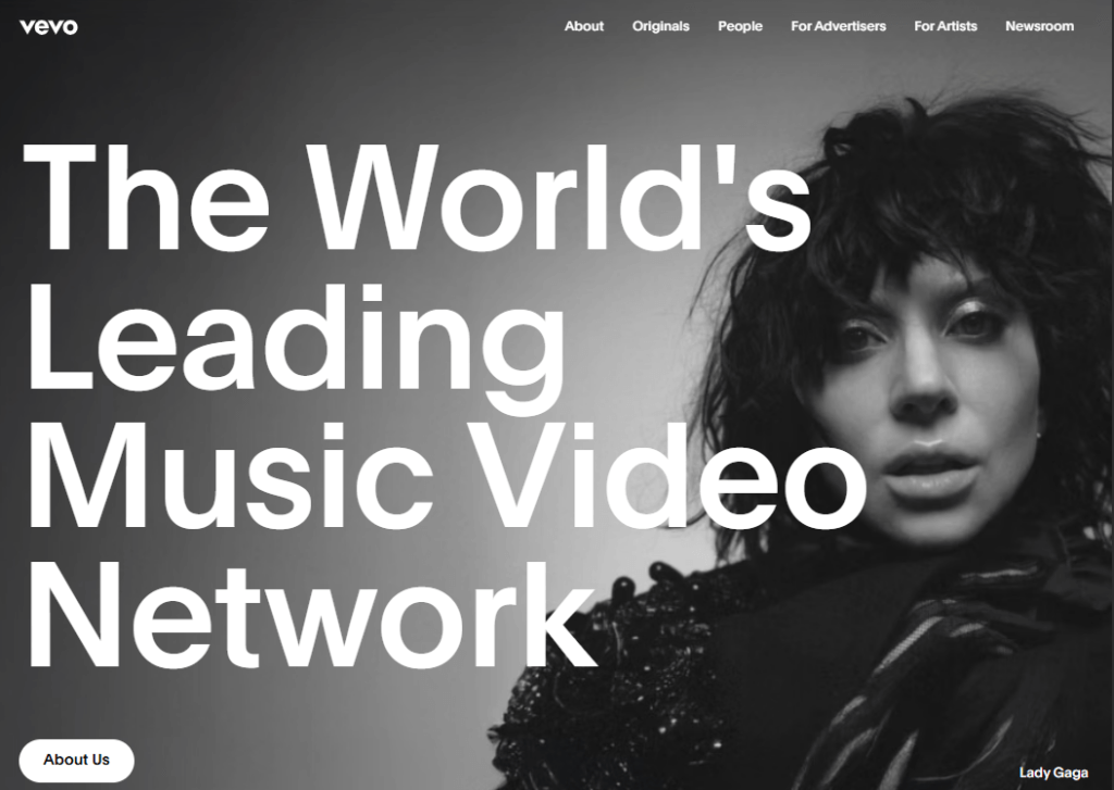 vevo homepage