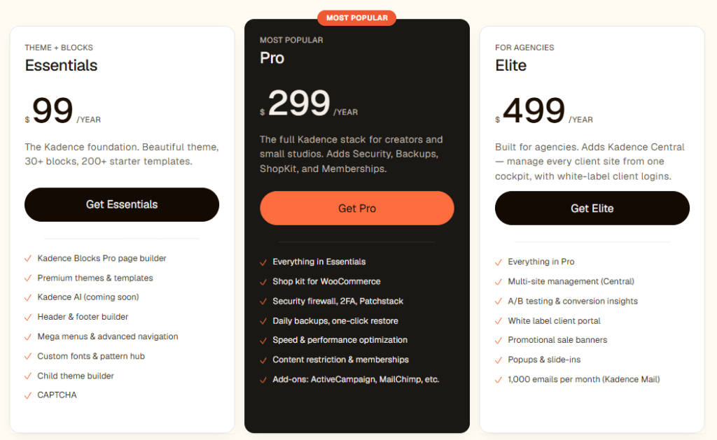 Kadence Pricing June 2026 New