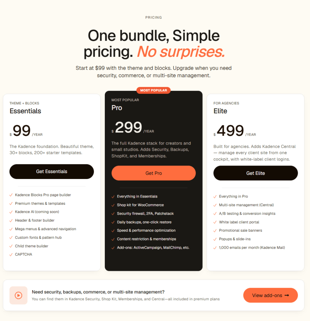 Kadence Pricing June 2026 full