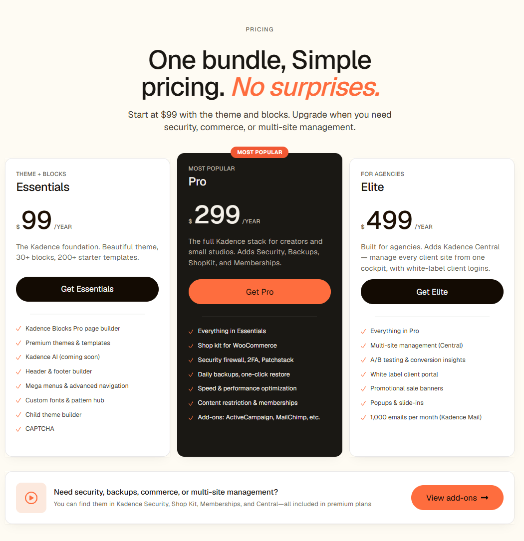 Kadence Pricing June 2026 full