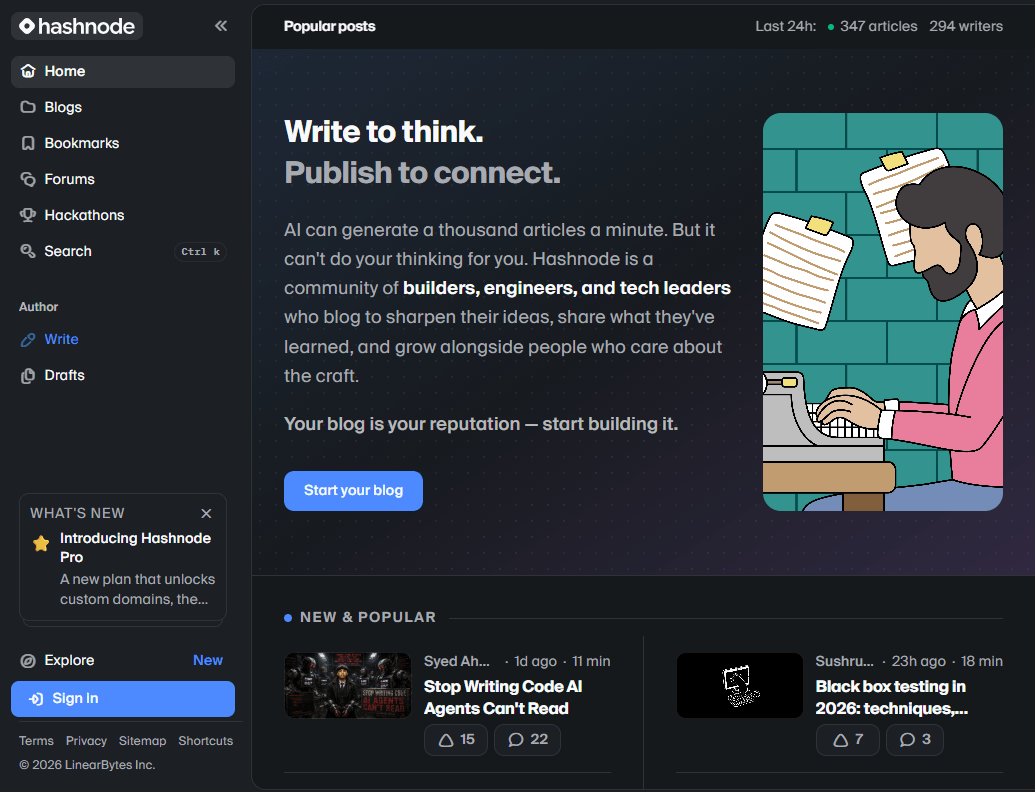 hashnode blogging platform