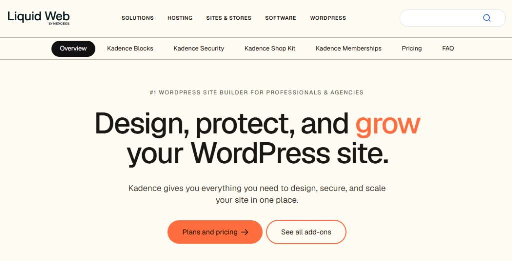 kadence new homepage - Liquidweb